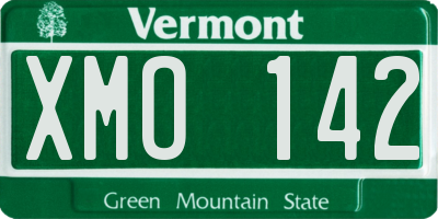 VT license plate XMO142
