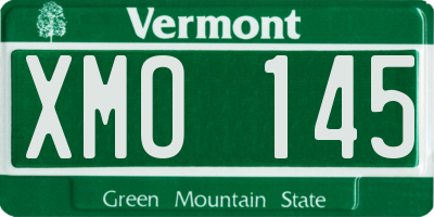 VT license plate XMO145