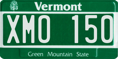VT license plate XMO150
