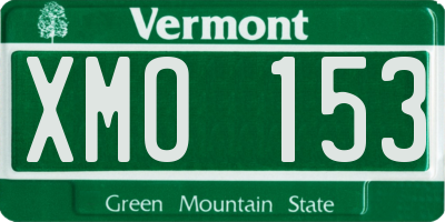 VT license plate XMO153