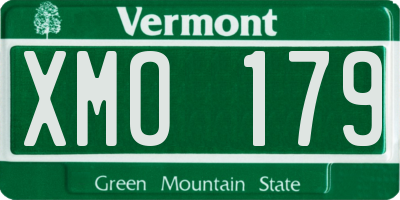 VT license plate XMO179
