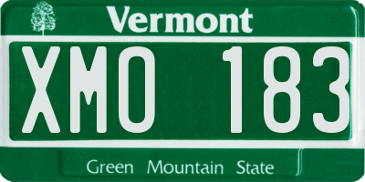 VT license plate XMO183