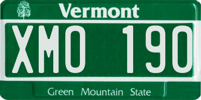 VT license plate XMO190