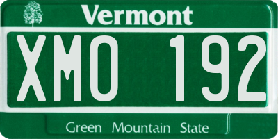 VT license plate XMO192