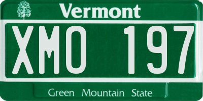 VT license plate XMO197