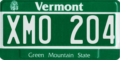 VT license plate XMO204
