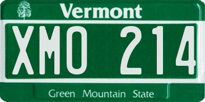 VT license plate XMO214