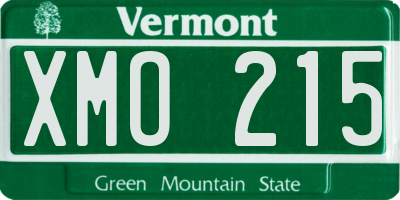 VT license plate XMO215