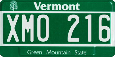 VT license plate XMO216