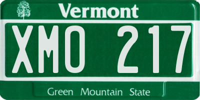 VT license plate XMO217