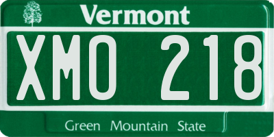 VT license plate XMO218