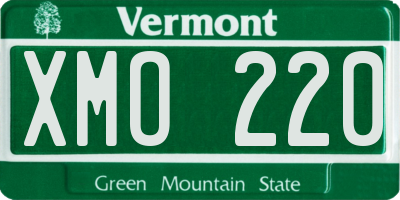 VT license plate XMO220