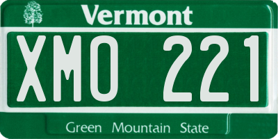 VT license plate XMO221
