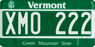 VT license plate XMO222