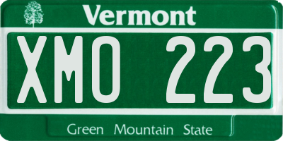 VT license plate XMO223
