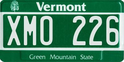 VT license plate XMO226