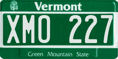 VT license plate XMO227