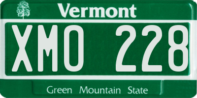 VT license plate XMO228
