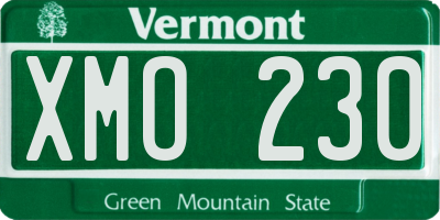 VT license plate XMO230