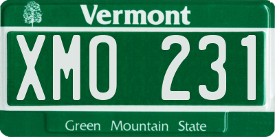VT license plate XMO231
