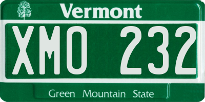 VT license plate XMO232