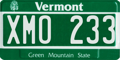 VT license plate XMO233