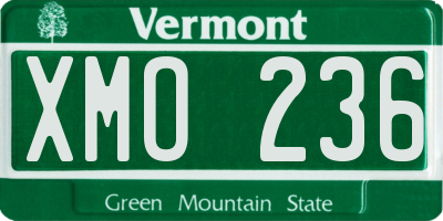 VT license plate XMO236