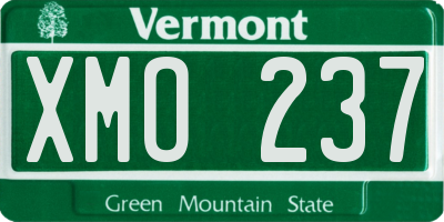 VT license plate XMO237