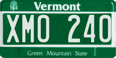 VT license plate XMO240