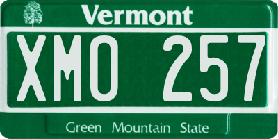 VT license plate XMO257
