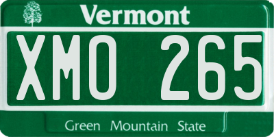 VT license plate XMO265