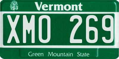 VT license plate XMO269