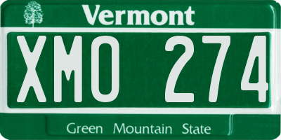 VT license plate XMO274
