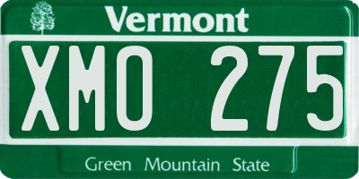 VT license plate XMO275