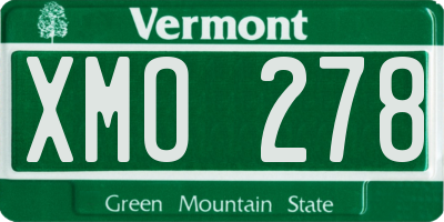 VT license plate XMO278