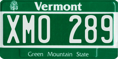VT license plate XMO289
