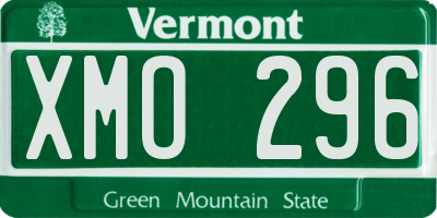 VT license plate XMO296