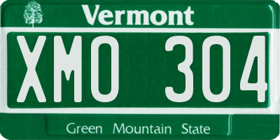 VT license plate XMO304