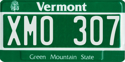 VT license plate XMO307
