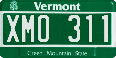 VT license plate XMO311