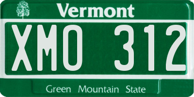 VT license plate XMO312