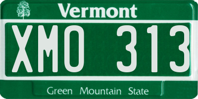 VT license plate XMO313