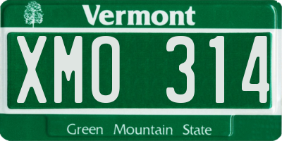 VT license plate XMO314
