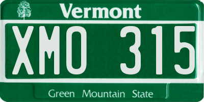 VT license plate XMO315