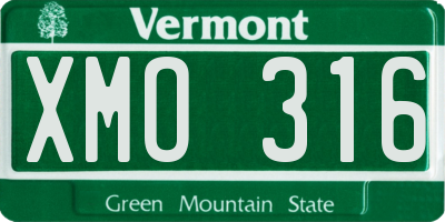 VT license plate XMO316