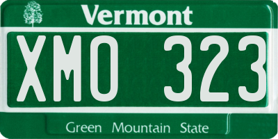 VT license plate XMO323