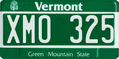 VT license plate XMO325