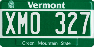 VT license plate XMO327
