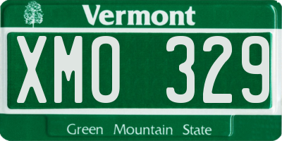 VT license plate XMO329