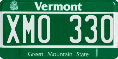 VT license plate XMO330